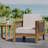 Outdoor Acacia Wood Club Chair With Wicker Accents, Teak Finish + Mixed Brown + Beige, 30.25"D X 27.5"W X 23.75"H