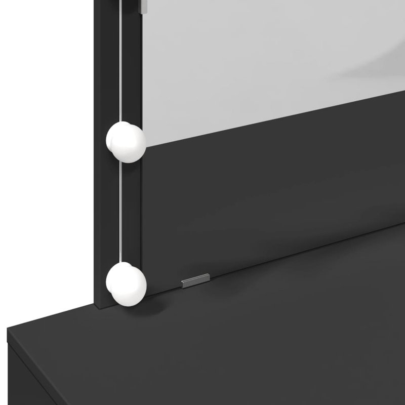 Dressing Table with Mirror, Black