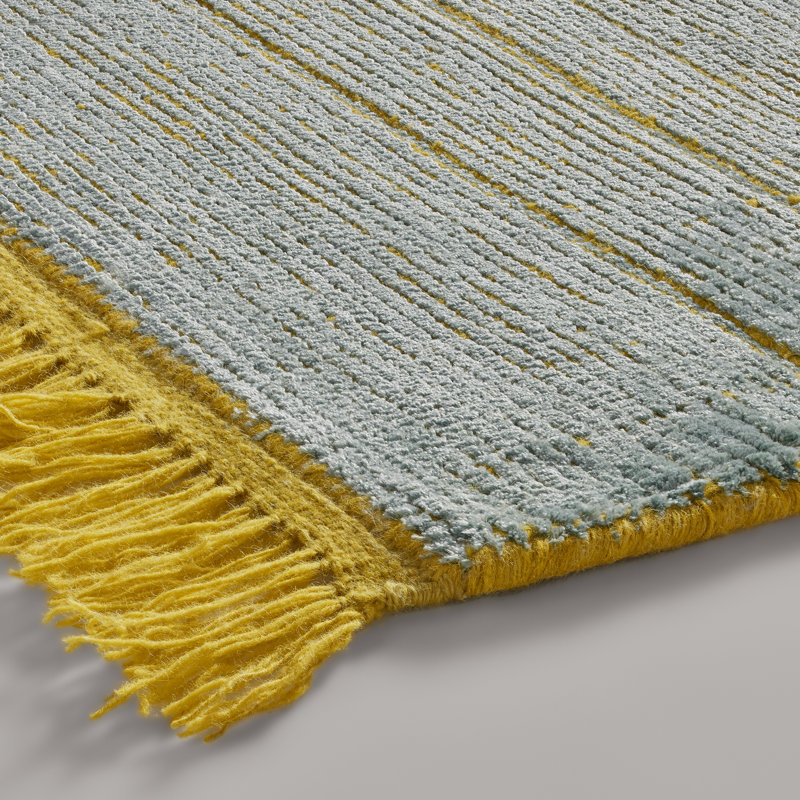 Fancy Area Rug in Lime/Yellow, Rectangle 5' x 8'