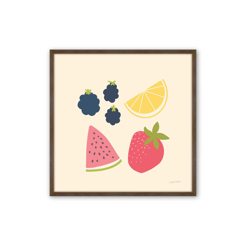 «Summer Fruits I» par Cheryl Warrick - impression sur toile tendue, H 36 po x l 36 po, Brun