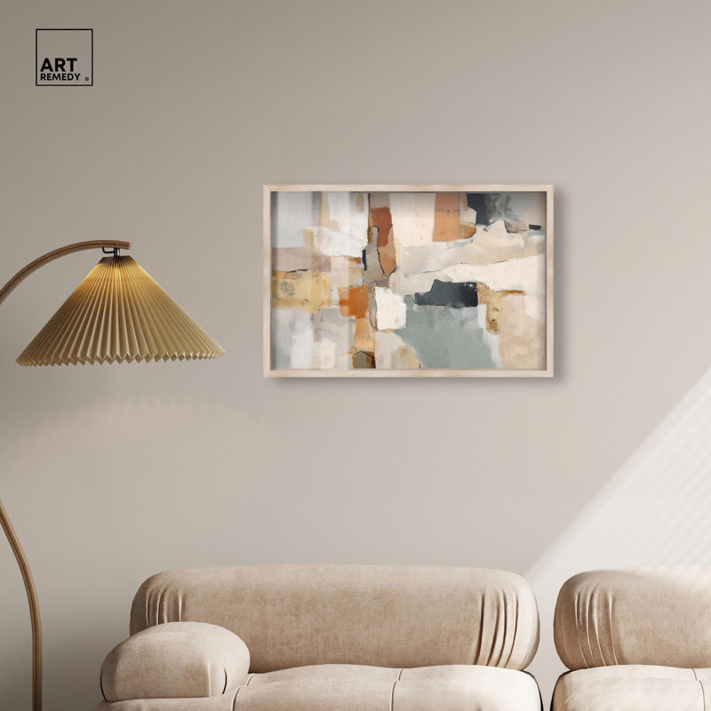 Décoration murale bohème à motif d'ombres colorées par Art Remedy, cadre blond, 31 x 21, H 21 po x l 31 po, Cadre blond