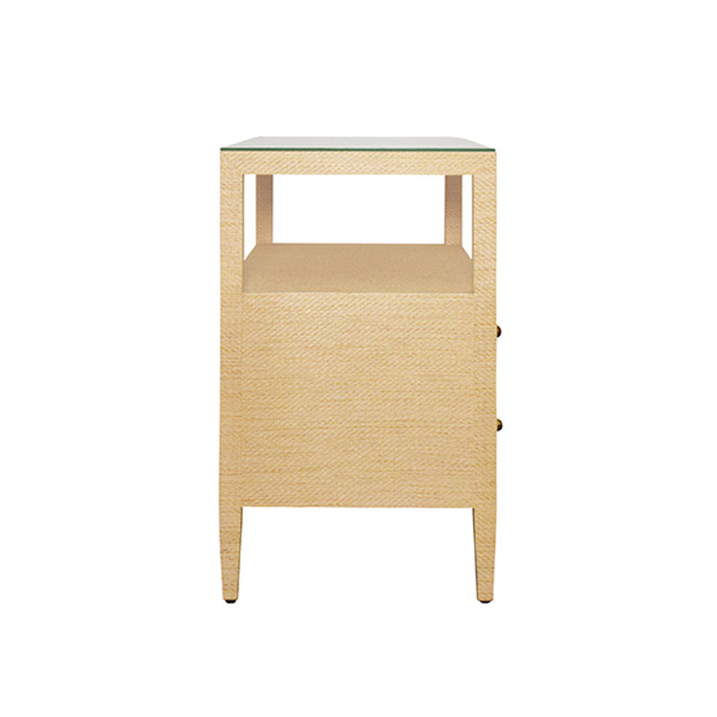 Douglas Glass End Table, Natural