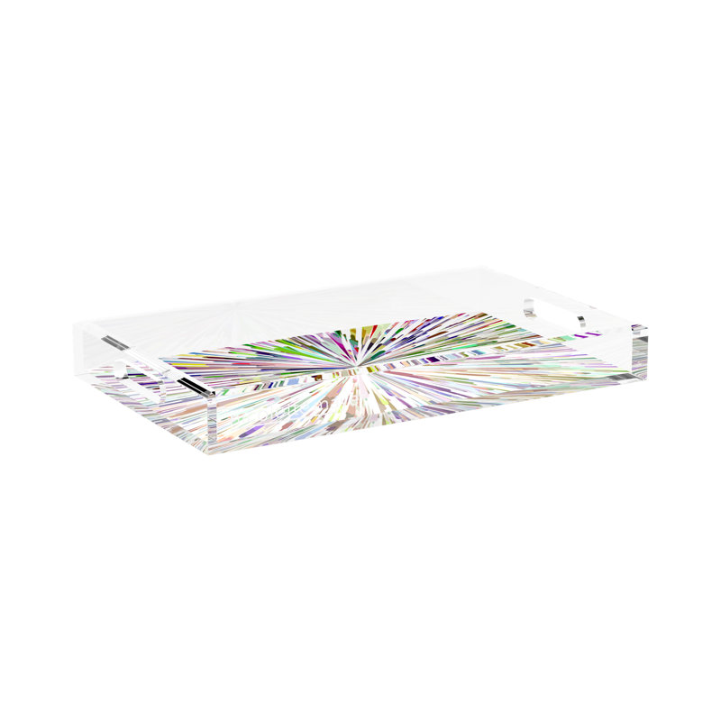 Plateau décoratif en acrylique Fireworks, Blanc, H 2 po x l 17 po x P 10,5 po