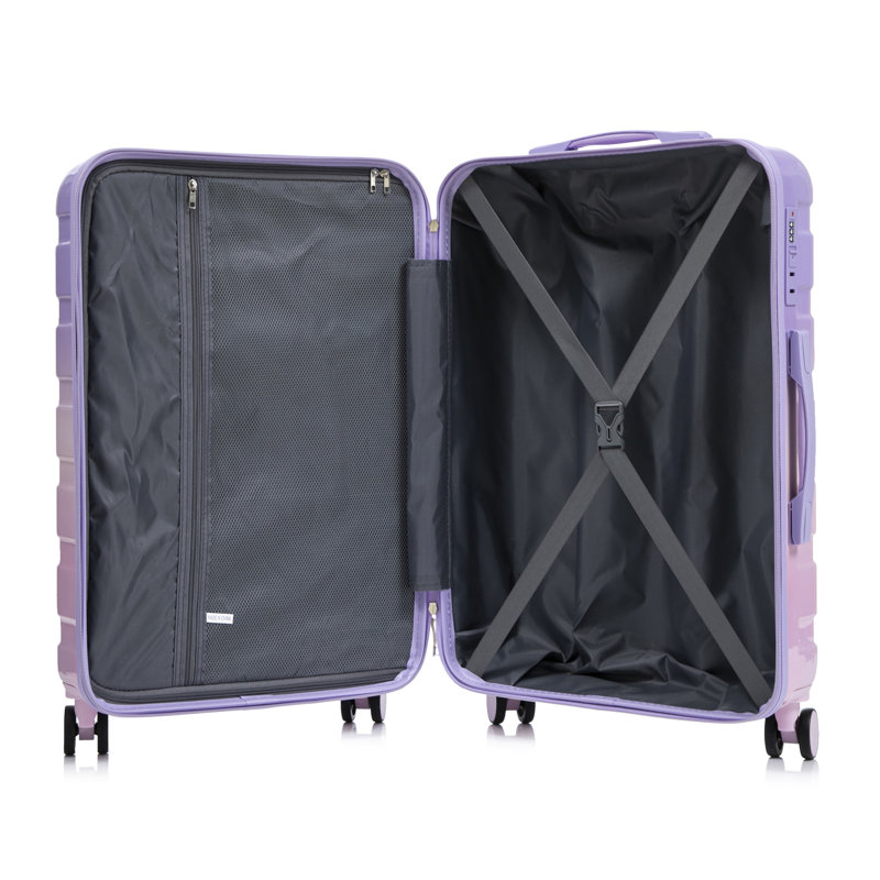 20 "/ 24" / 28 "3 pièces / ensemble dans une valise à roulettes pour PC, Pink Purple