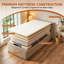Lit plateforme tapissier avec tête de lit en chenille-577435420-577435421