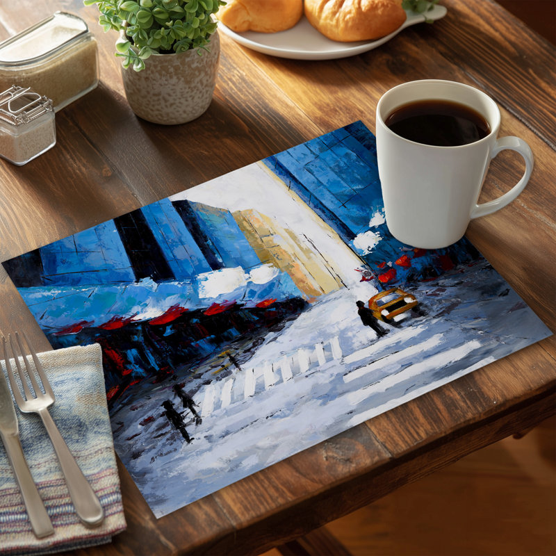Blue Building Contemporary Polyester Placemat | Home Decor