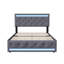 UK&EU Size Smart LED Linen Upholstery Drawer Storage Bed With Charging Station Headboard, 2 USB&1 Type-C, Dark Grey,  90/140/160X190/200cm)-1222926783
