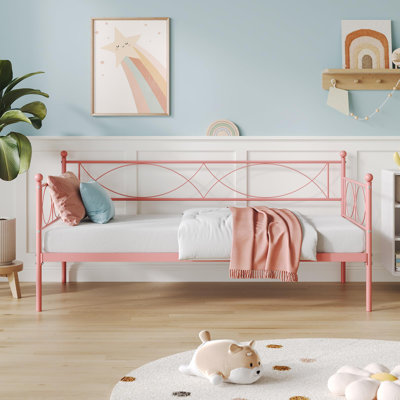 Metal Twin Daybed, Day Bed Sofa Bed Frame with Steel Slat Support, Multifunctional Daybed Frame for Bedroom