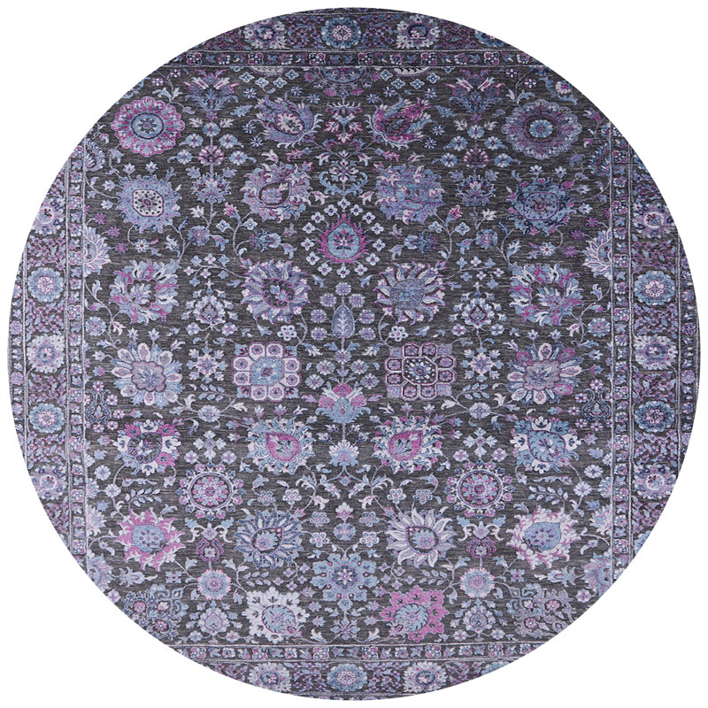 Tapis oriental gris Thorger, Rond 3 pi