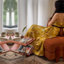 Canapé-lit 39,76 po en velours côtelé minimaliste moderne orange avec coussins