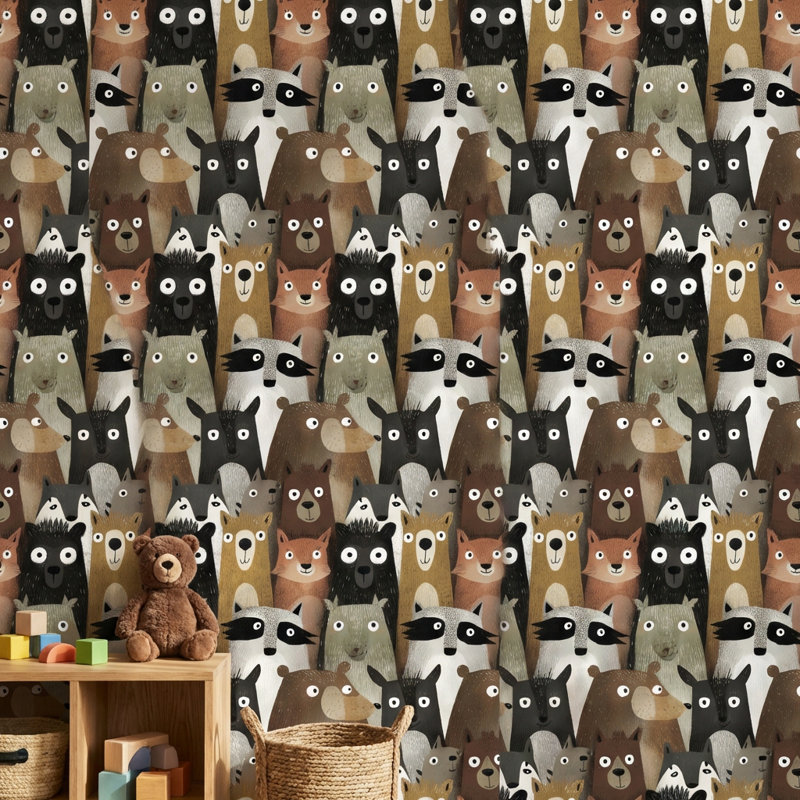 Papier peint animaux, décoration murale ludique, Non tissé, non collé