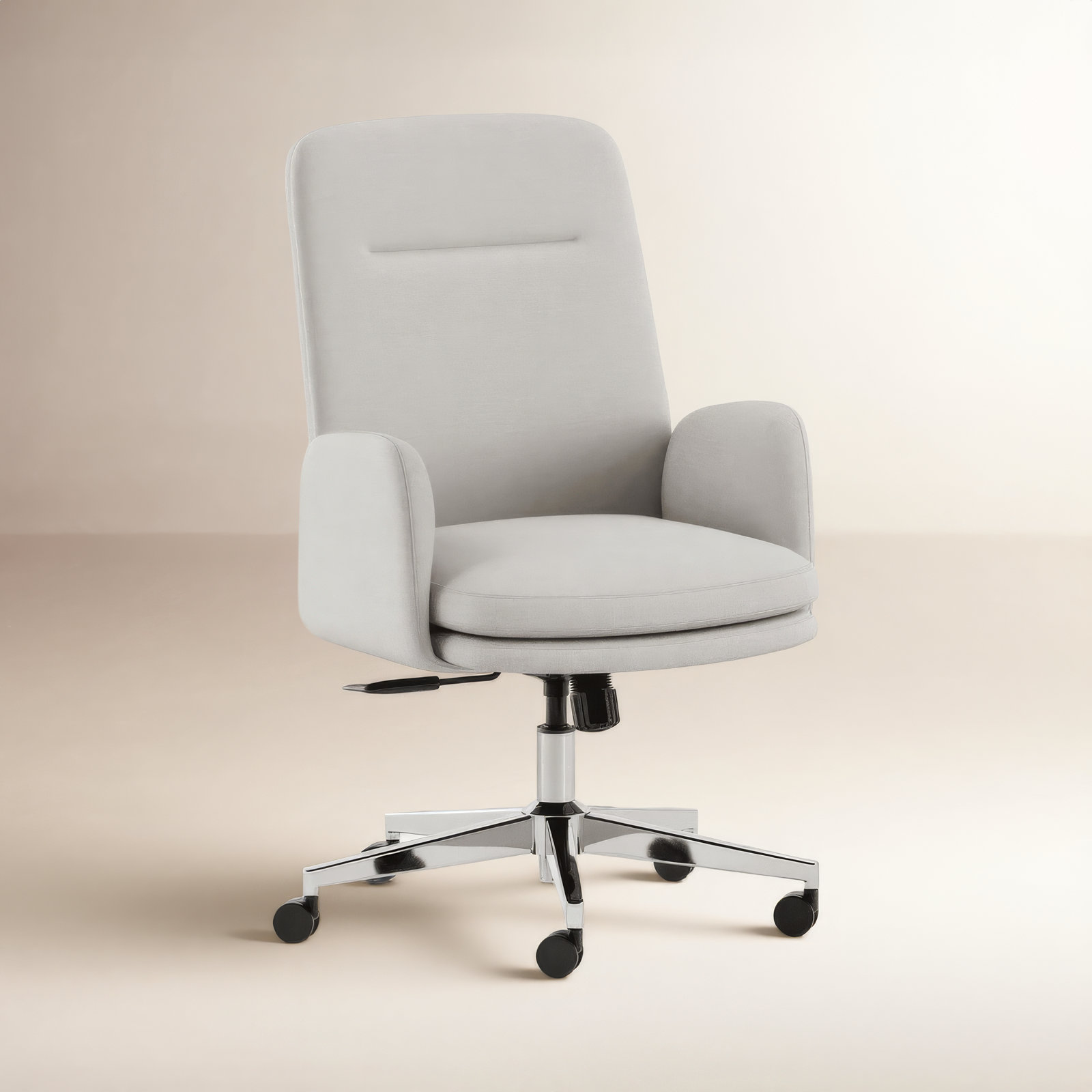 Fabric Office Chair with Lumbar Support, Bone, 40.5"