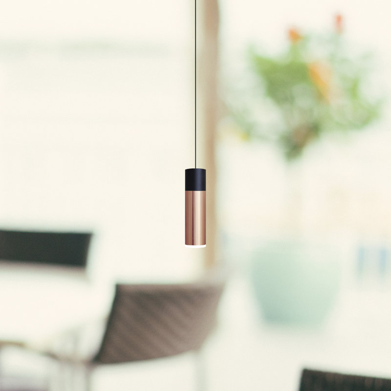 Luminaire suspendu cylindrique à 1 lumière DEL Costigan, Cuivre