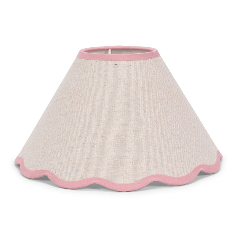 Florie Linen Blend Tapered Pendant Shade ( Clip On ), 15cm H x 27.5cm W x 27.5cm D, Cream/Pink