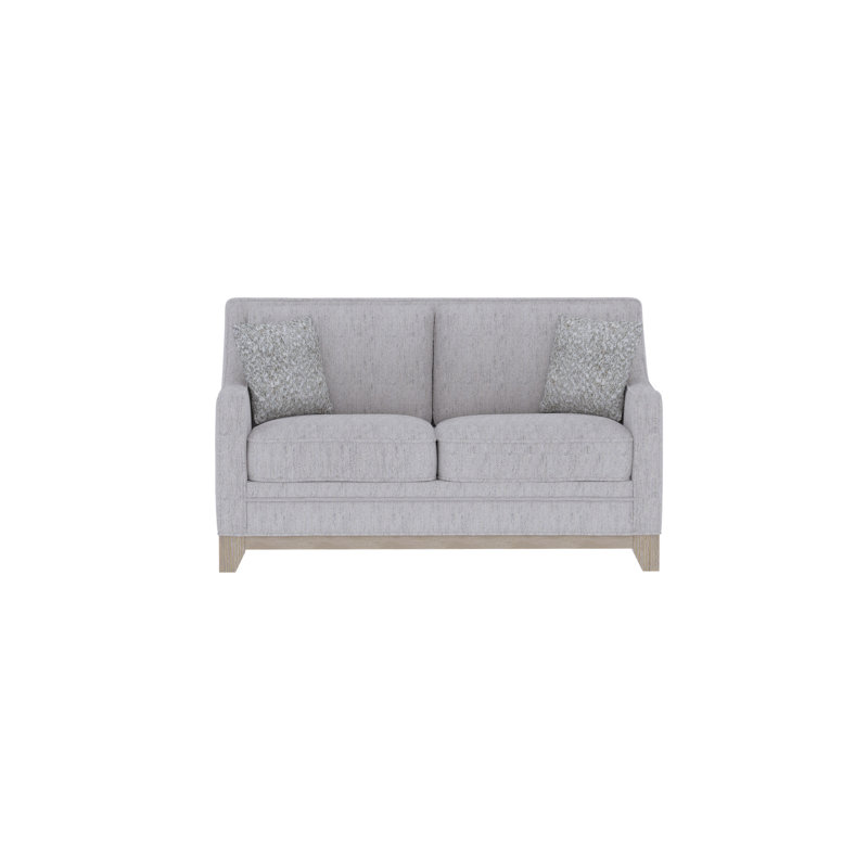 Causeuse large de 59 po en gris avec pieds en bois massif Reyonna