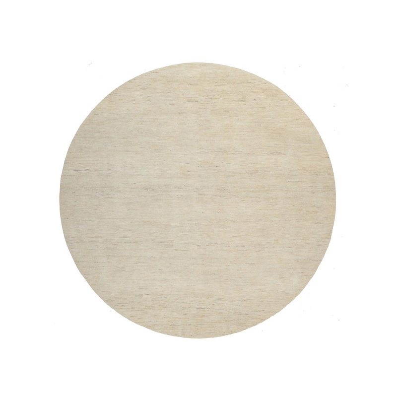 Tapis oriental rond en laine noué à la main 9 pi 0 po x 9 pi 0 po - MOA10291310