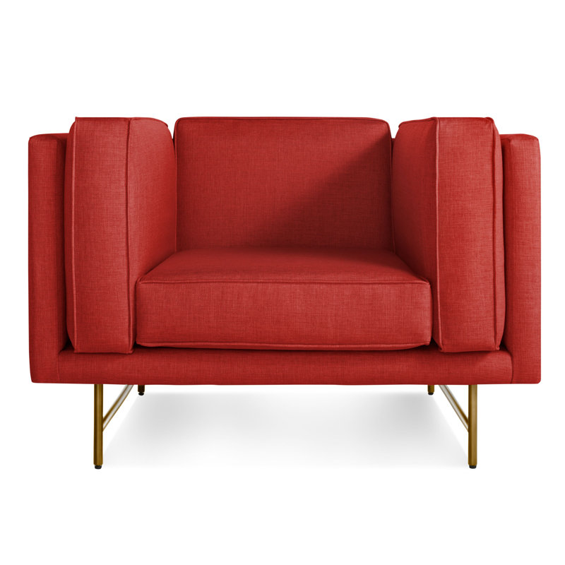 Bank Club Chair, Lava Polyester Blend, Antiqued Brass