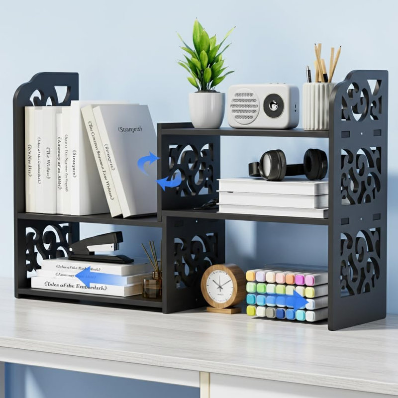 Étagère de bureau avec étagère d'organisation de bureau - noir