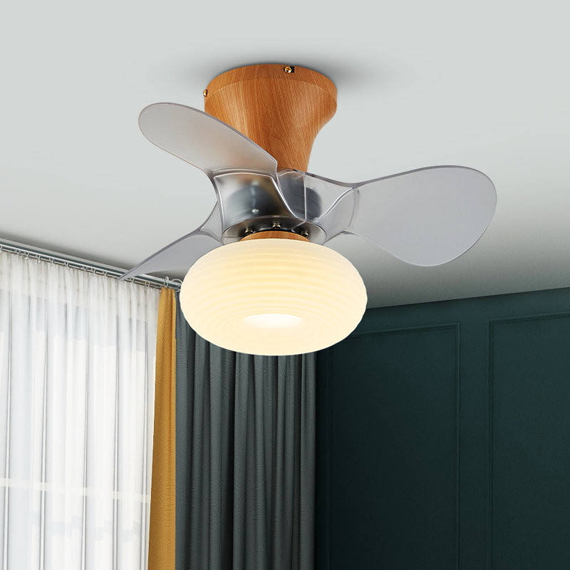 Kosie 21.25'' Ceiling Fan with LED Lights, Wood-colored with Clear Blades