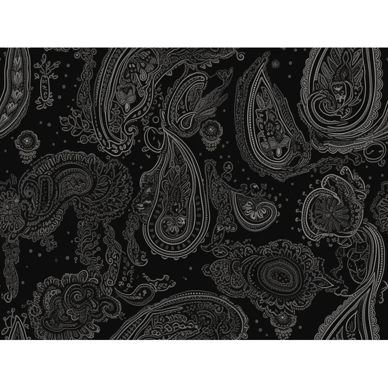 Polyester Comforter, Twin Extra Long Comforter, Black/Gray Paisley