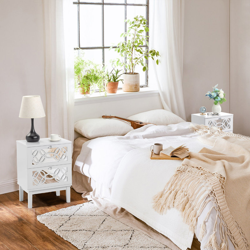Balch 17.7'' W Nightstand, White, Set of 2