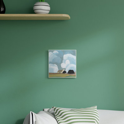 «Cloudy Sky Country Cottage Landscape Soft Meadow» par Melissa Wang - Peinture
