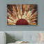 «Western Wood Effect Landscape Brown Sun Rays», impression rustique sur toile encadrée-93389056-119598448-93389052