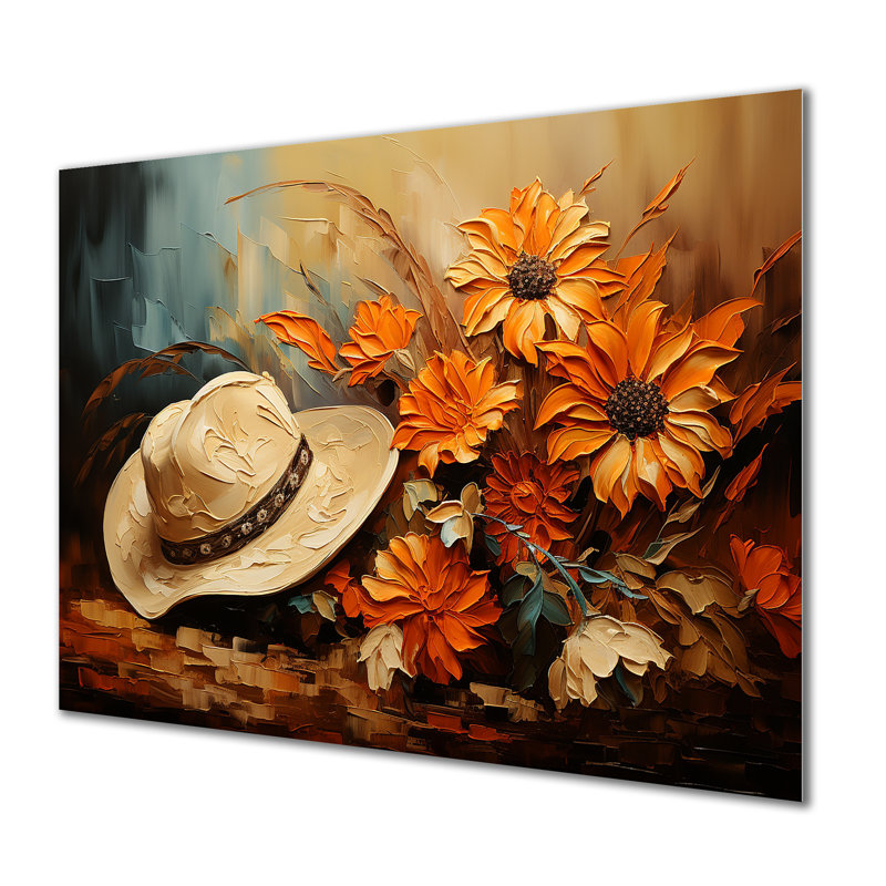 Automne chapeau de cowboy I - art mural en métal Cowboys MT133210, H 12 po x l 20 po x P 1 po