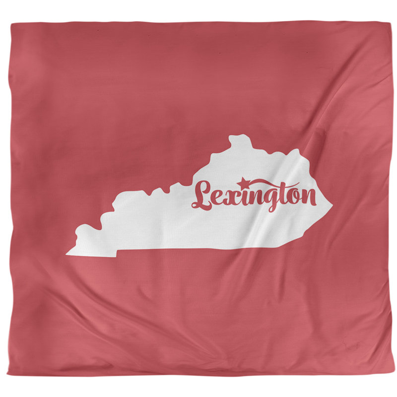 Housse de couette simple Kentucky Lexington, Polyester brossé, Housse de couette pour très grand lit, Rouge