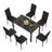 7 - Piece Glass Top Dining Set, Dining Table with 6 Faux Leather Chairs-1546589143-1546589142