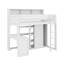 Lit mezzanine en bois avec tablettes et garde-robe-208245060
