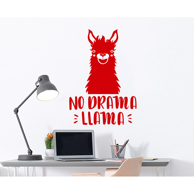 Décalcomanie murale de chambre de bébé llama, Rouge