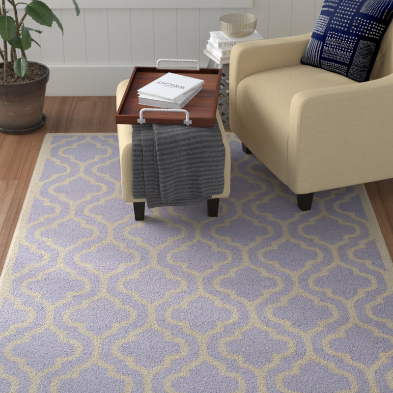 Geometric Wool Hand Woven Area Rug, Rectangle 152 x 244cm