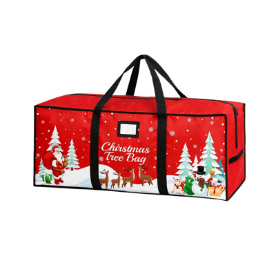 Christmas Tree Storage Bag For Up To 7.5 Ft Tree, 600d Oxford With Wide Opening And Dual Zippers