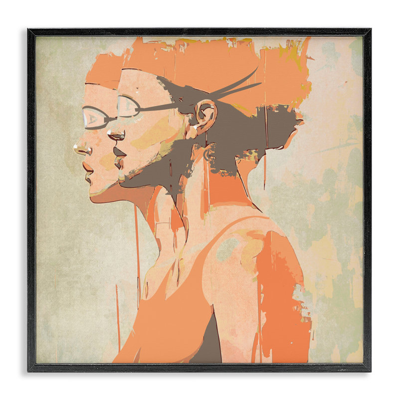 Giclée encadrée, dessin par Layla Oz, H 12 po x l 12 po, Giclée encadrée noir minuit