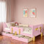 Lit plateforme avec tiroirs de rangement, garde-corps, petite tablette et crochets-1178812074-1178812055