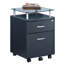 Rolling File Cabinet with Glass Top, Graphite-1980883405