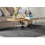 Table basse Bryant, style rustique moderne avec pieds en métal noir
