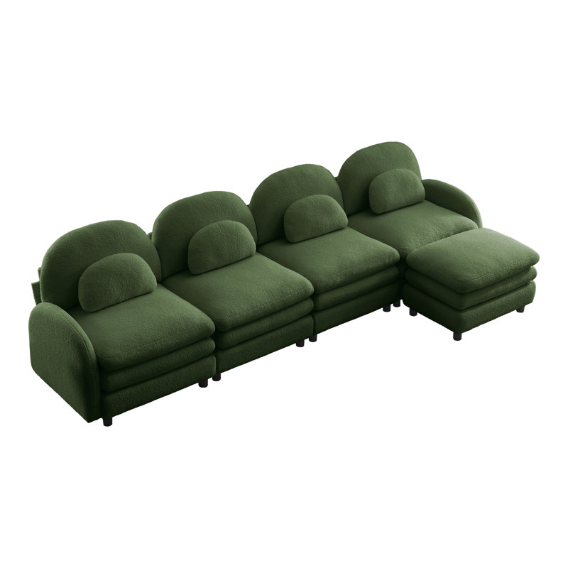 Canapé Teddy, H 35,4 po x l 129,1 po x P 33,8 po, Vert
