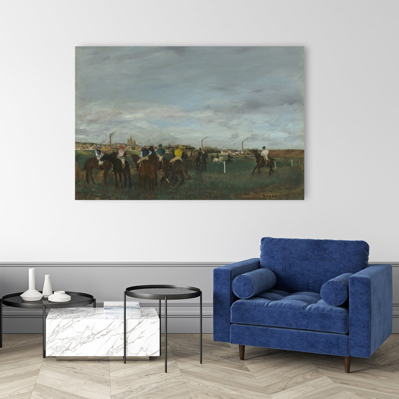 Les Courses, 1871-1872 - Estampe murale contemporaine abstraite impressionniste représentant un cheval, H 40 po x l 60 po