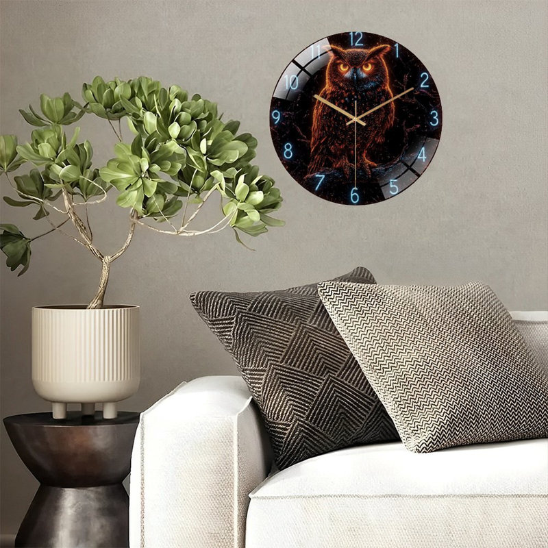 Horloge murale en verre effet néon