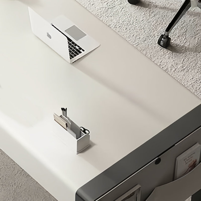 Bureau simple et luxueux, Blanc, H 29,53 po x l 62,99 po x P 27,56 po