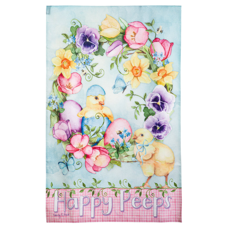 Le printemps a éclos le drapeau de la maison en toile de jute