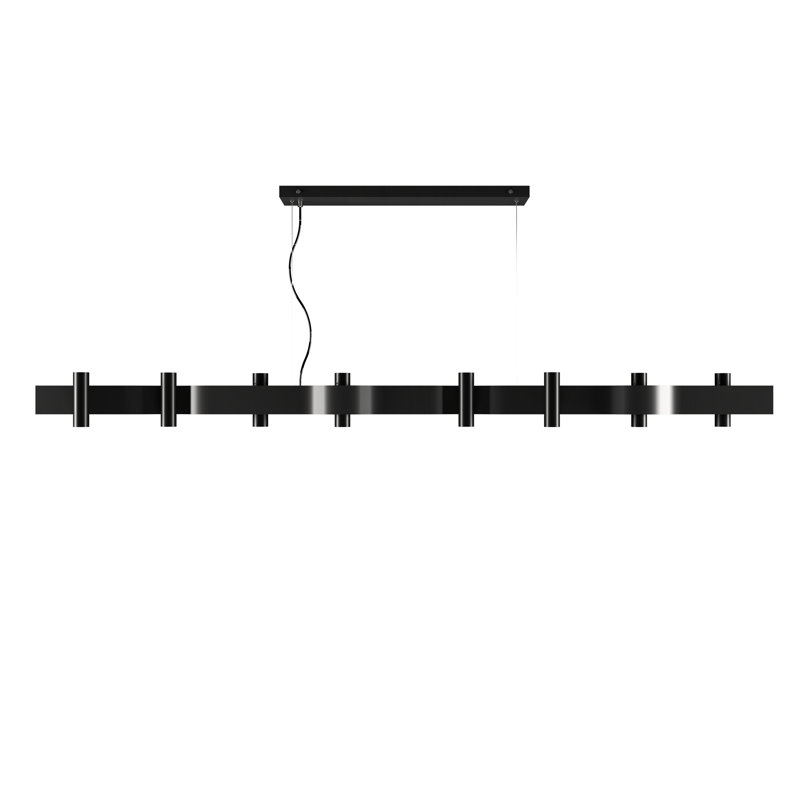 Luminaire suspendu Flow Accord, Teck, H 5,31 po x l 70,87 po x P 4,33 po, 16