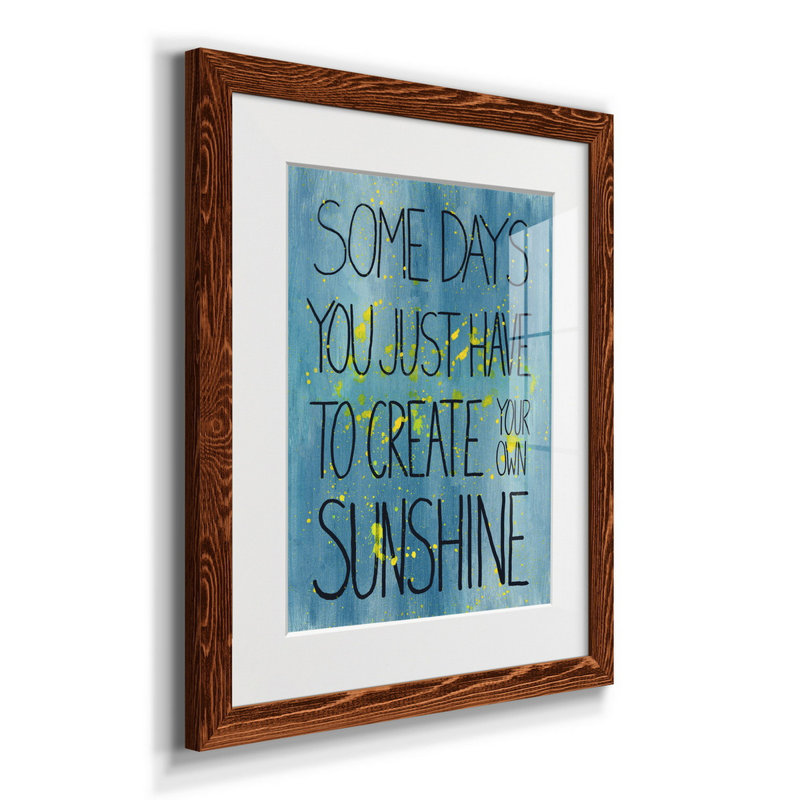 Sunshine - cadre photo, impression d'art textuel sur papier, H 20 po x l 17 po x P 1,5 po, Érable