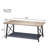 Logan Rectangular Metal Coffee Table with Wooden Top & Shelf Storage