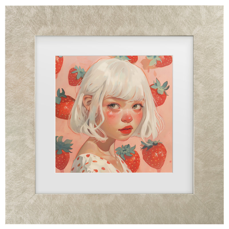 Œuvre encadrée à la bolognaise, fille et un d'entre eux, H 14,5 po x l 14,5 po