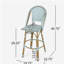 Ensemble de 2 tabourets de bar 29,5 po d'extérieur en rotin PE et aluminium français, fini sarcelle clair et bambou