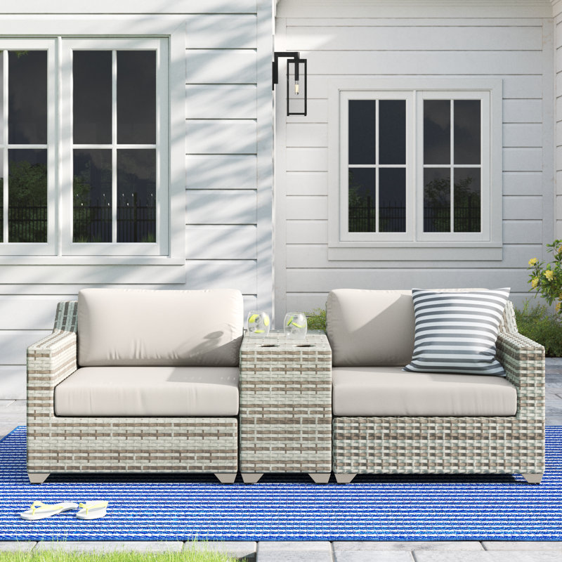 Gerrald 2 - Person Patio Conversation Sets with Cushions