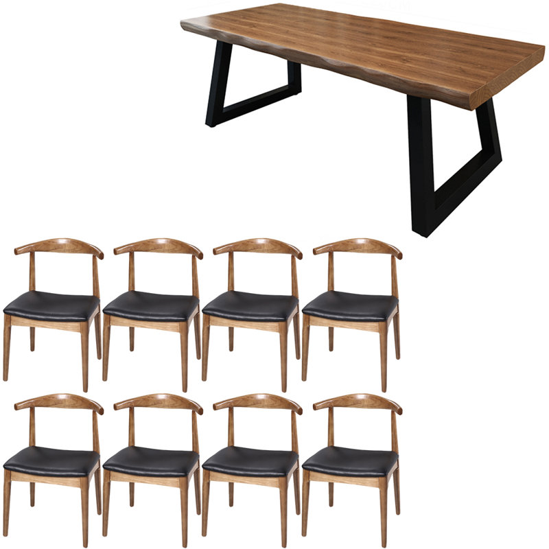 Ensemble de table de salle à manger moderne en bois massif de style nordique, H 29,5 po x L 78,7 po x l 31,4 po